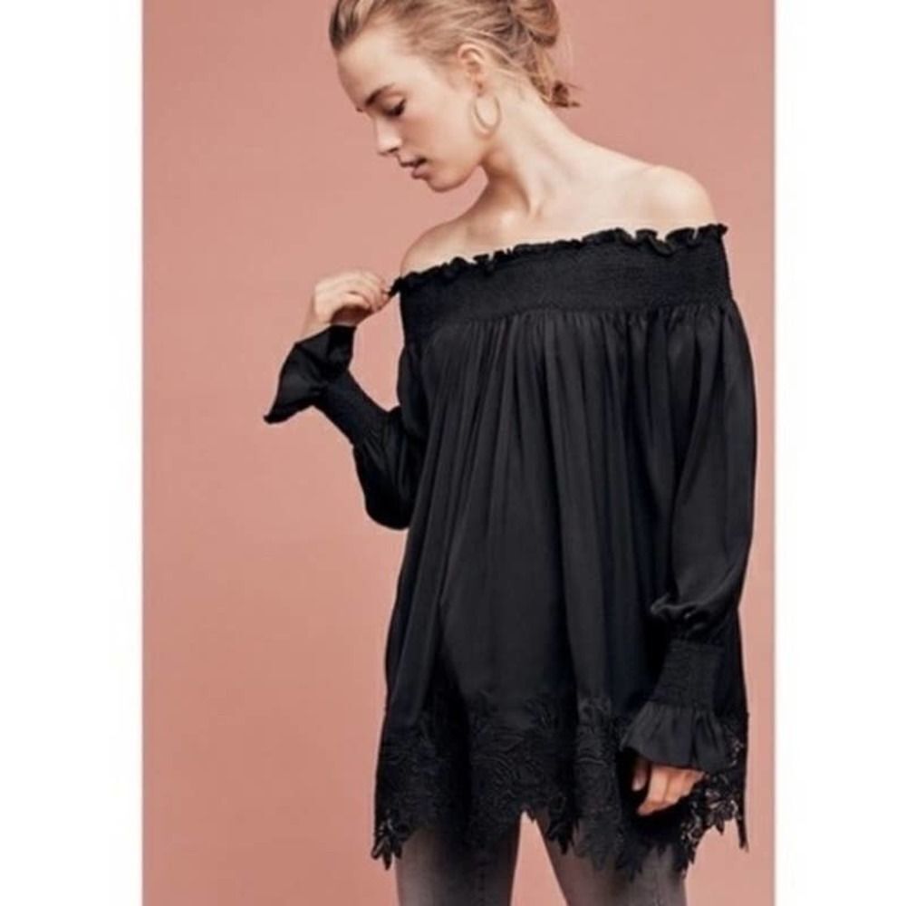 Black Off-Shoulder Women's Top